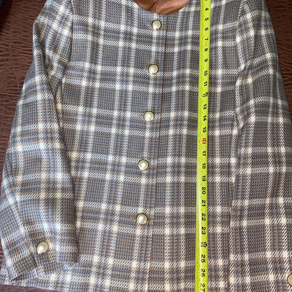 Talbots Houndstooth Wool Blazer Size 16
